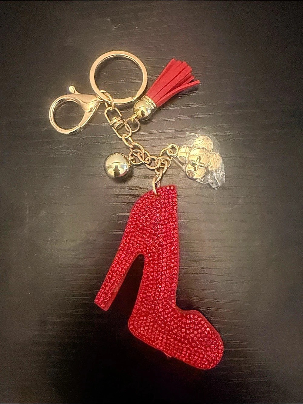 Inspired Red High Heel Shoe Keychain